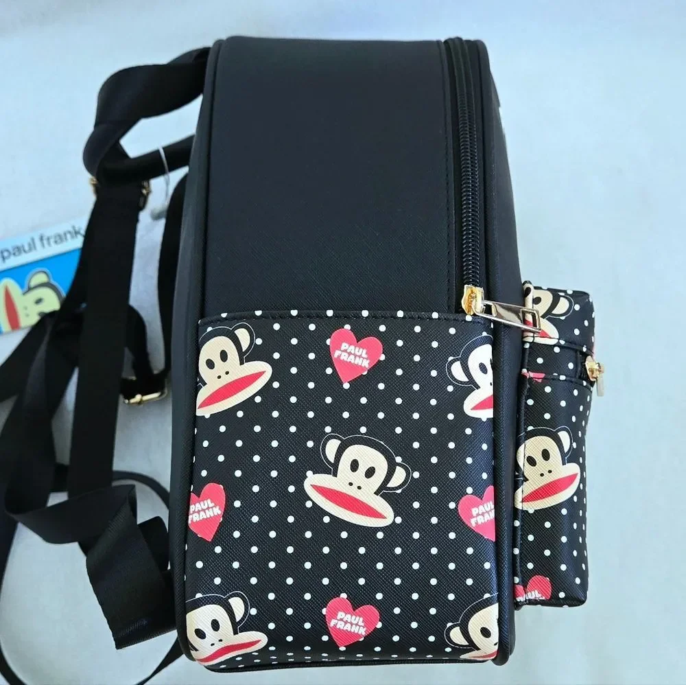 Paul Frank🐵 Backpack🎒 with Furry Pompom Bag Charm - NWT